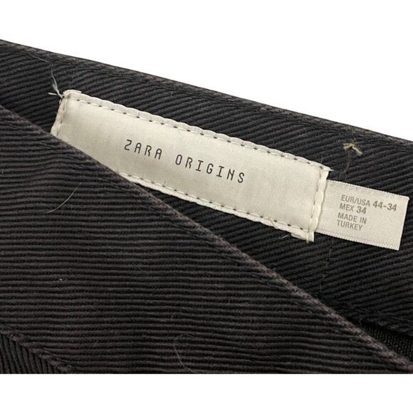 Zara Origins Mens Jeans EU 44 US 34 Brown Cotton Denim Straight Leg 5862/307 NWT - Picture 4 of 9